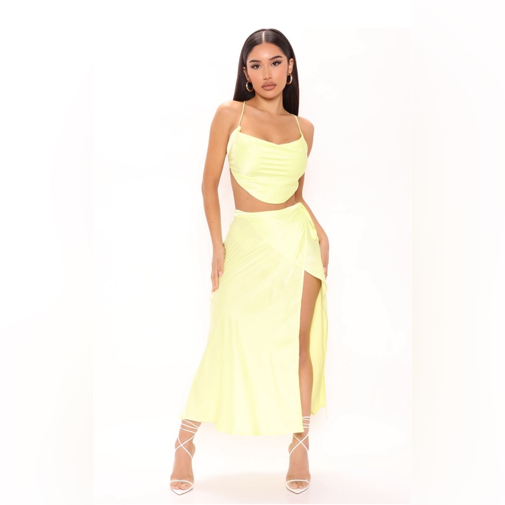 Satin Skirt Lime (New With Tags!)